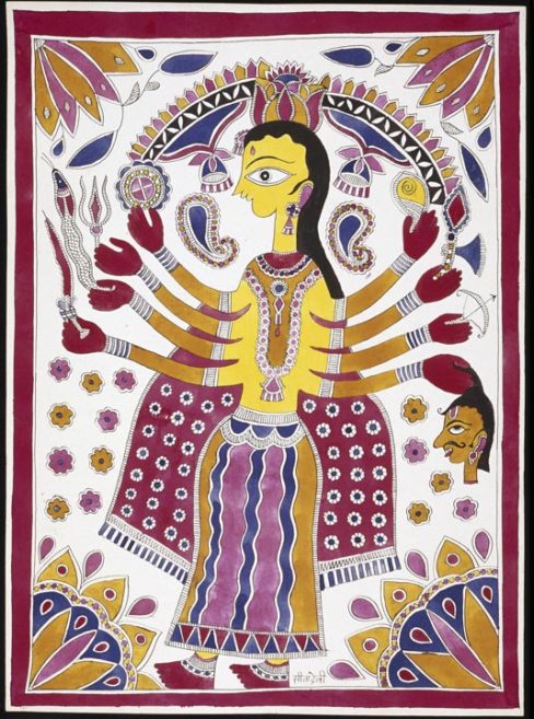 The Hindu deity Durga, 1977, by Sita Devi